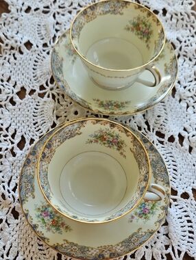 Noritake Posy Porcelain Teacup and Saucer Set of 2